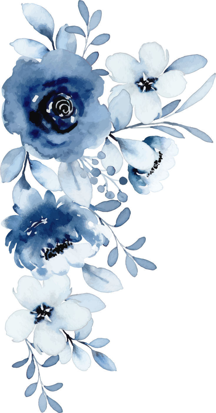 Blue watercolor flower